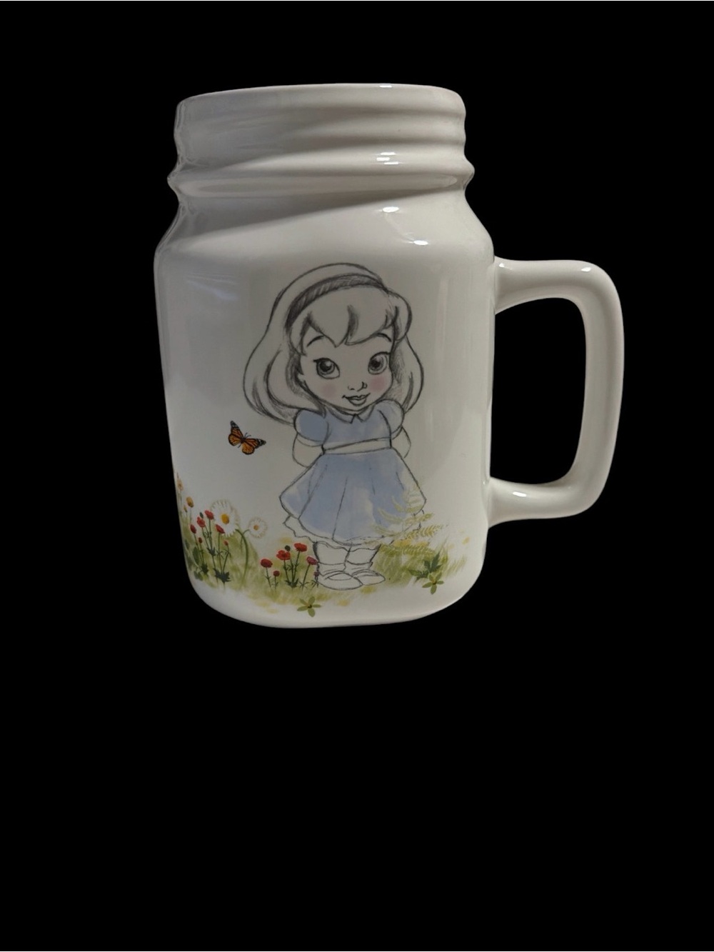 Disney Animators' Collection Mason Mug Jar, Princess Jasmine, Belle, Cinderella